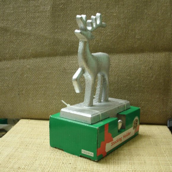 Holiday Silver Reindeer Stocking Holder - Picture 14 of 16